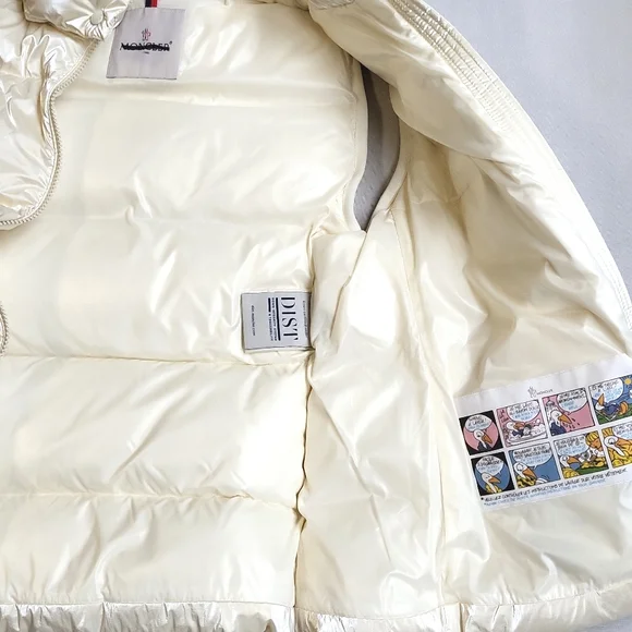 NWT$1550 MONCLER Diotis Hooded Quilted Metallic Pearl Puffer Gilet Vest 1 Small - Picture 10 of 16